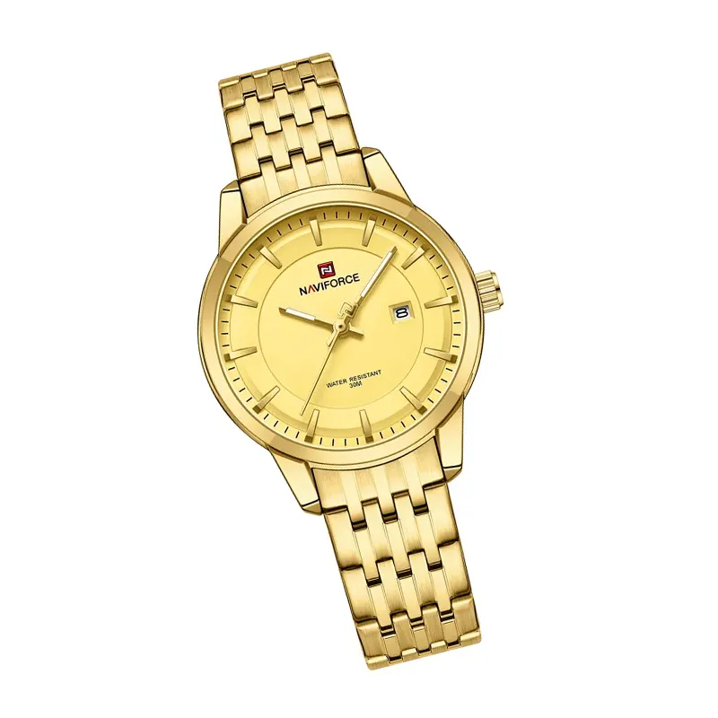 Naviforce Gold-tone Casual Couple Watch-  NF9228